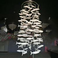 Lustre moderne personnalisé de haute qualité lumière grand poisson céramique pour la maison centre commercial hôtel fruits de mer Restaurant projet de salle à manger