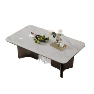 Mesa de centro de mármol, muebles rectangulares modernos y minimalistas para sala de estar, estilo nórdico de alta gama - Product Image 5