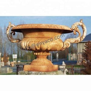 Pot de jardin en métal avec socle floral, bac à plantes, jardinières larges pour l'extérieur - Product Image 5