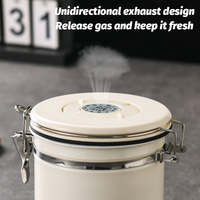 Boîte à café en acier inoxydable avec valve de décompression 1,5 L, pot hermétique pour grains de café, récipient de stockage alimentaire polyvalent avec date