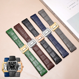 Cinturini per Orologi a Sgancio Rapido in <span class=keywords><strong>Pelle</strong></span> di Coccodrillo, <span class=keywords><strong>Bracciale</strong></span> in <span class=keywords><strong>Pelle</strong></span> Bovina per Carter Santo-s 19MM 21MM - Product Image 2