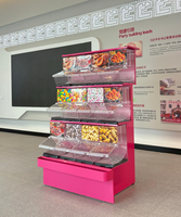 Équipement de supermarché Ecobox : Présentoirs à bonbons et fruits secs, bacs à céréales, étagères métalliques pour magasin