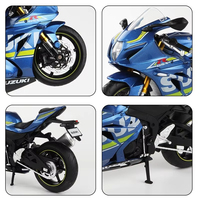 1:12 échelle Suzuki GSXR1000 moulé sous pression en métal modèle alliage moto roues mobiles roue avant volant ornement jouet pour moteur