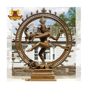 Estátua de Lord <span class=keywords><strong>Shiva</strong></span> em Metal para Decoração Externa, Artesanato Religioso, Estátua de <span class=keywords><strong>Bronze</strong></span> de <span class=keywords><strong>Shiva</strong></span> Dançante - Product Image 1