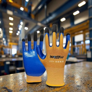 Gants de sécurité industriels personnalisables en gros, directement de l'usine, avec paume micro-plissée antidérapante et résistante à l'huile, double protection - Product Image 1