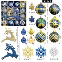 Ensemble d'ornements de boules de Noël, couleurs assorties, paillettes mates, décorations pour arbre de Noël avec étoile pour la fête de Noël à la maison