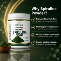 Comprimés de spiruline en marque blanche OEM 500mg, superaliment végétalien biologique, sans OGM, sans gluten, emballage personnalisé en bouteille, vente en gros directe usine