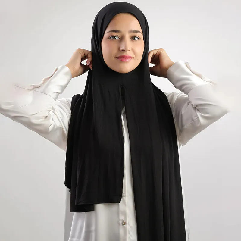 Yeni özel moda bir döngü anında pamuk anında başörtüsü müslüman Headwrap islam başörtüsü eşarp