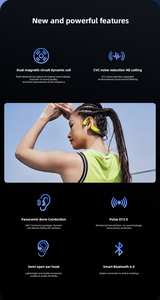 <span class=keywords><strong>Casque</strong></span> <span class=keywords><strong>Bluetooth</strong></span> à conduction osseuse X5 Sports, léger (25g), 360° °   <span class=keywords><strong>Casque</strong></span> sans fil à réduction de bruit ENC avec son panoramique pour la course à pied - Product Image 3