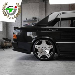 Retro Five <b>Spoke</b> Deep Dish Monoblock Forged Alloy <b>Wheel</b> With Center Cap Two Tone Machined Face In Stock Aftermarket Rim - Product Image 3