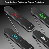 Termometer Daging Digital Bacaan Instan Berkinerja Tinggi, Bertenaga Baterai, Layar Warna, untuk BBQ