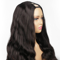 Colección de pelucas de pelo liso V-Part: Brasileño recto, negro natural y marrón, diseño en forma de U