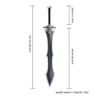 Épée de Chevalier Noir Dark Souls de 125 cm, lame en résine, accessoire de cosplay