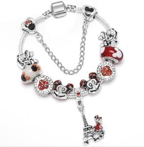Red minnie Mouse Charms Bracelets Good Luck Bracelet Mic <strong>Key</strong> Mouse - Product Image 2