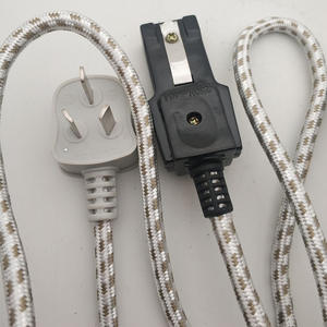 Cable de alimentación cuadrado de 2 pines con patrón floral para hervidor/olla arrocera, enchufe largo de doble orificio para sartén, enchufe y tomas de cocina de aluminio - Product Image 2