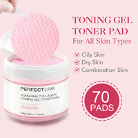 Pads tonifiants éclaircissants OEM au collagène rose, PDRN de saumon et niacinamide pour le visage, tous types de peau