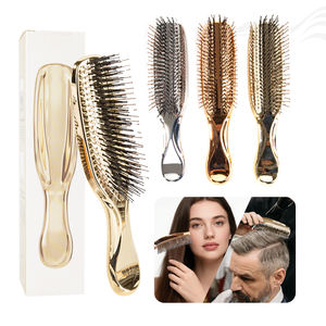 Professionele Gegalvaniseerde Vrouwen Styling Detangler Goud Haarborstel Antistatische Hoofdhuid Massage Natte En Droge Ontwarrende Haarborstel - Product Image 1