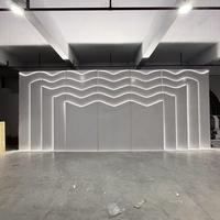 Panel de PVC Personalizado para Fondo de Escenario de Boda, Luz LED Cálida con Efecto de Onda, Telón de Fondo para Decoración de Eventos