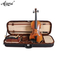 Violon artisanal Sinomusik en érable flammé, ensemble professionnel de haute qualité, violons jaune-brun antique, instruments à cordes