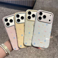 Coque de téléphone portable à imprimé fleurs colorées pour iPhone 13 16 18 Pro 17 Pro Max, coque antichoc en gelée macaron, étui arrière