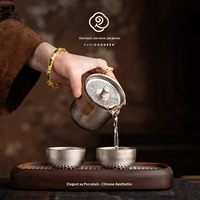 Service à thé de voyage élégant et durable en titane pur, esthétique chinoise, tasse individuelle à infusion rapide, essentiel pour le camping en extérieur
