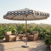 Parasol de terrasse extérieur imperméable en aluminium à rotation 360 degrés avec pilier central, imprimé sur mesure, avec base – Vente en gros