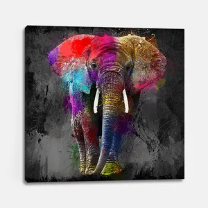 Thuis Decoratieve Handgemaakte Moderne Foto Olifant Dier Abstract Wall Art Schilderijen Op Canvas