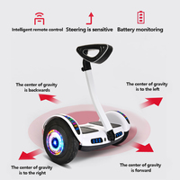 Hoverboard auto-équilibrant 8/10 pouces 36/54V pour enfants et adultes, avec poignée intelligente et barre de maintien, trottinette électrique à 2 roues, auto-équilibrante