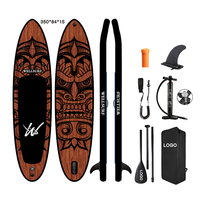 Planche de paddle gonflable ISUP 11'6/350cm personnalisée avec logo d'usine, planche de yoga stable pour Stand-up Paddle Boarding