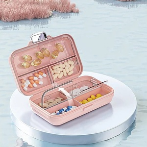 Pill Storage <b>Box</b> Multi-purpose Compact Weekly Case with Lock Design for Outdoor Travel Tablet Organizer Medicine Container - Product Image 1