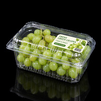 Ventilerende versproductencontainer met klikvergrendeling, versterkte ribben, transparante plastic fruitbox voor supermarkt retailverpakkingen