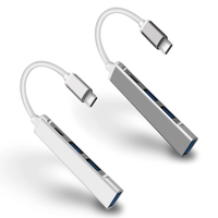 Station d'Accueil USB 3.0 2.0 4 Ports en Alliage d'Aluminium, Hub Adaptateur Type-C 4 en 1 pour Ordinateur de Bureau et Téléphone Portable, Stock Disponible