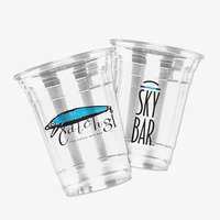 Gobelets jetables en plastique PET transparent de 12oz/16oz/20oz avec logo personnalisé Café à emporter boissons froides idéal pour les fêtes