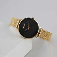 Jam Tangan Wanita Stainless Steel Dial Putih Berukir Asli, Mesin Quartz Jepang, Dengan Logo Tercetak.