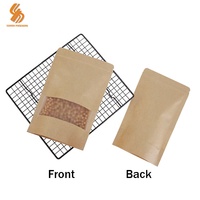 Sacs à soufflet en papier kraft imprimé laminé refermables avec fermeture éclair pour aliments pour animaux, collations, amandes – Doypack