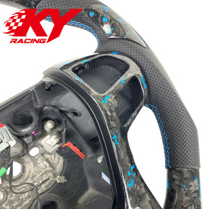 Volant en cuir et fibre de carbone forgée de style racing personnalisé pour Ford Ranger Everest Raptor Explorer Bronco - Product Image 2