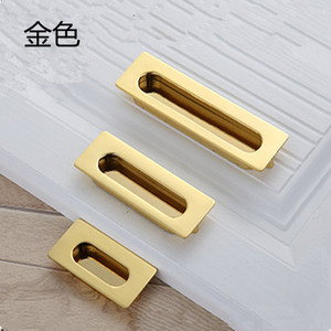 Hidden Door Handle Zinc Alloy Rectangle Minimalist <b>Drawer</b> Cabinet Sliding Door Easy Installation - Product Image 2