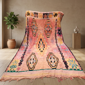 Alfombra Bohemia Rectangular de Lana de Pelo Largo Geométrica Beni Ourain Marroquí Hecha a Mano para Decoración de Sala de Estar - Product Image 2