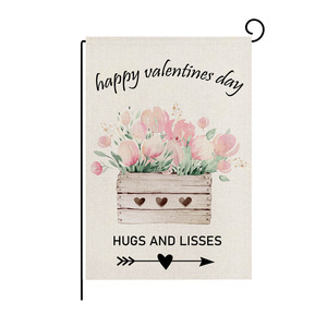 Valentine's Day Nordic Style Rectangle Garden Flag Polyester Material Pink Letter Printed Decoration for Home & Courtyard - Product Image 4