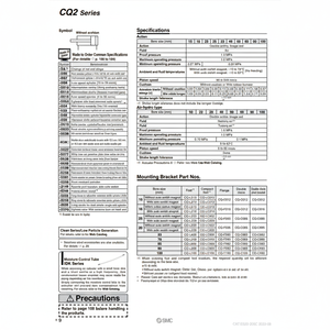 Cylindre compact SMC CDQ2A40-100DZ-E pièces pneumatiques - Product Image 1