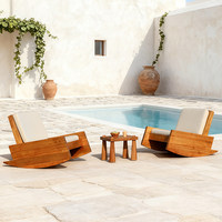 Fauteuil à bascule en bois massif, chaise longue de balcon, chaise de loisirs décontractée, style bohème vintage, pour maison d'hôtes, terrasse extérieure, canapé détachable