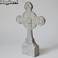 Croix allemande en fonte, croix en métal lourd couleur ciment vintage