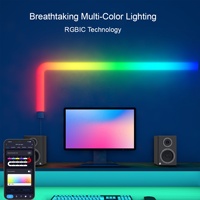 Barras de luz LED para pared, DIY Tuya aplicación inteligente, para juegos, control remoto, sincronización de música para dormitorio, decoración del hogar, lámpara de pared inteligente RGBIC