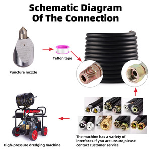 <span class=keywords><strong>Buse</strong></span> <span class=keywords><strong>de</strong></span> déboucheur <span class=keywords><strong>de</strong></span> canalisations en acier inoxydable G3/8 femelle pour nettoyeur haute pression 15-20L/min - Product Image 4
