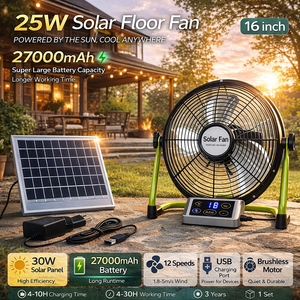 Ventilador de Piso Recargable Solar con Batería de Alta Capacidad, Carga Solar USB de Alta Eficiencia, 16 Pulgadas, 12 Velocidades, Motor sin Escobillas Cooper HS-118F - Product Image 3