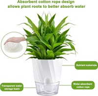 Pot de fleurs auto-arrosant, pot de fleurs en plastique hydroponique, pot de fleurs à absorption automatique d'eau, pot à bonsaï transparent à double couche