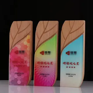 New design wood and crystal star gift trophy award