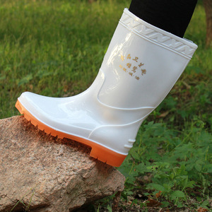 Men's Mid-Calf Professional Food <b>Boots</b> White Oil Resistant Acid Alkali Proof Slip Resistant Work Rain Shoes - Product Image 4