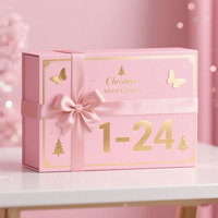 Calendrier de l'Avent Luxe Rose 24 Jours Boîte Cadeau Magnétique Compte à Rebours Calendrier de l'Avent Boîte Aveugle Emballage Jouet Dessert Cosmétique