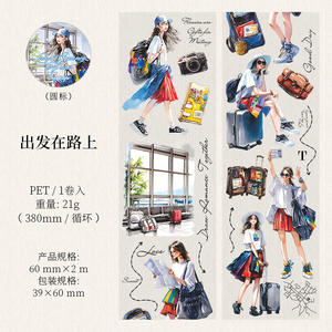 1 rollo Luna's <span class=keywords><strong>Paris</strong></span> Journey Series Tema de viaje Paisaje Collage Cinta de PET original - Product Image 6